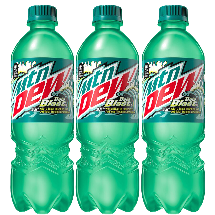 Mountain Dew, Baja Blast, Dew With A Blast Of Natural & Artificial ...
