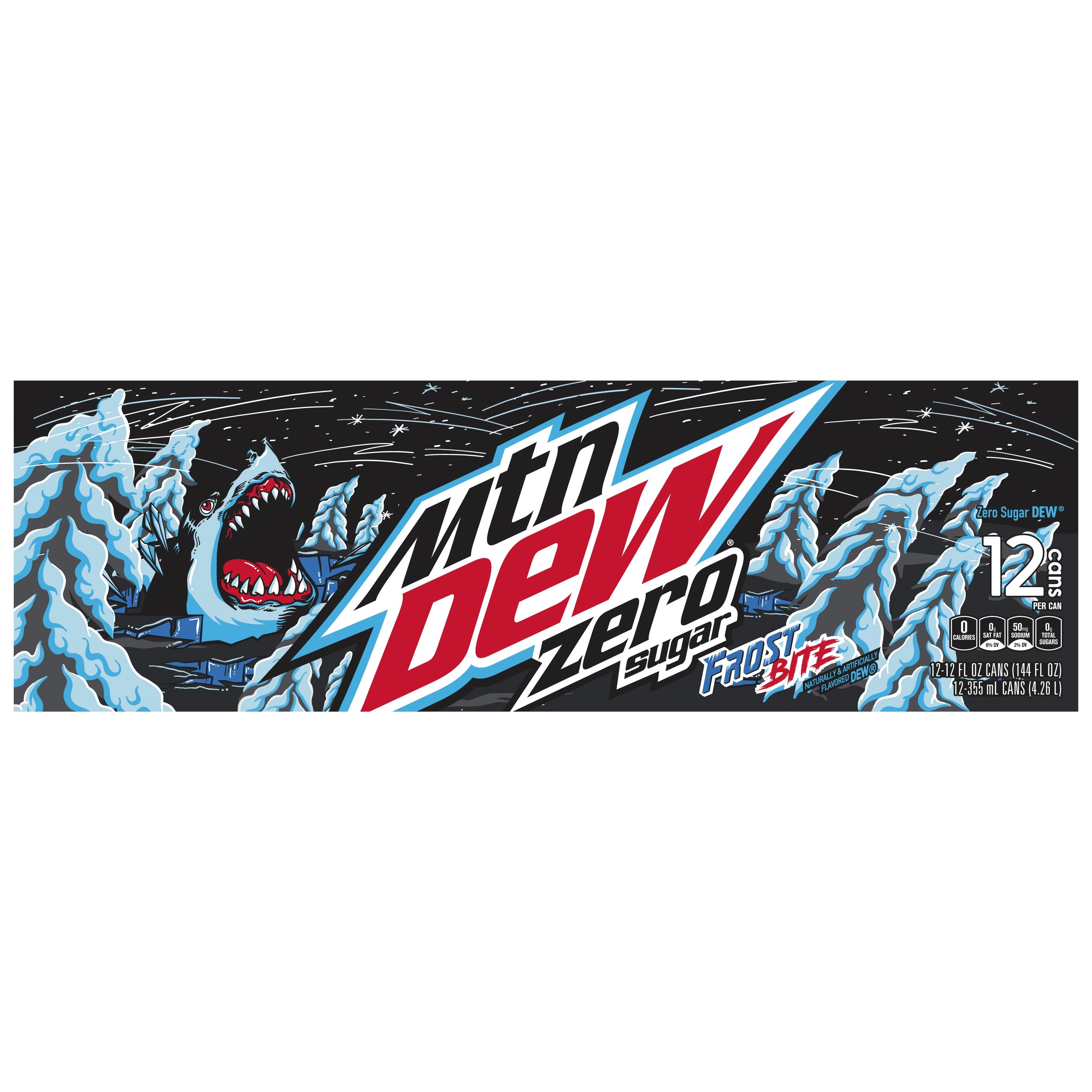 Mountain Dew, Zero Sugar, Frost Bite, Naturally & Artificially Flavored ...