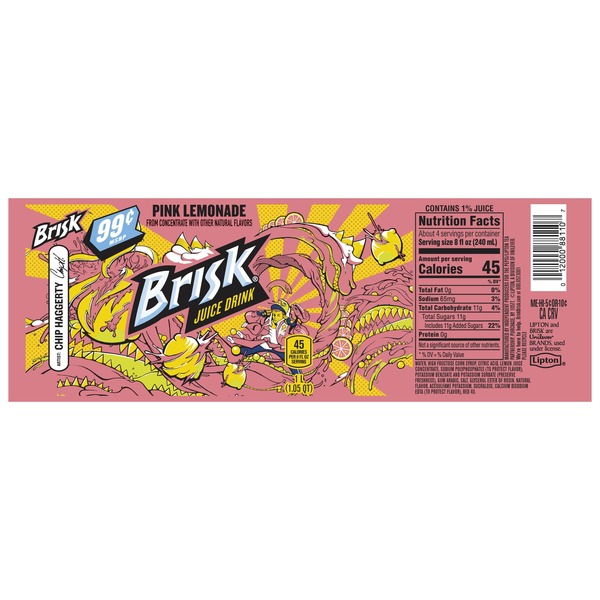 Brisk Juice Drink, Lemonade - 1.05 qt