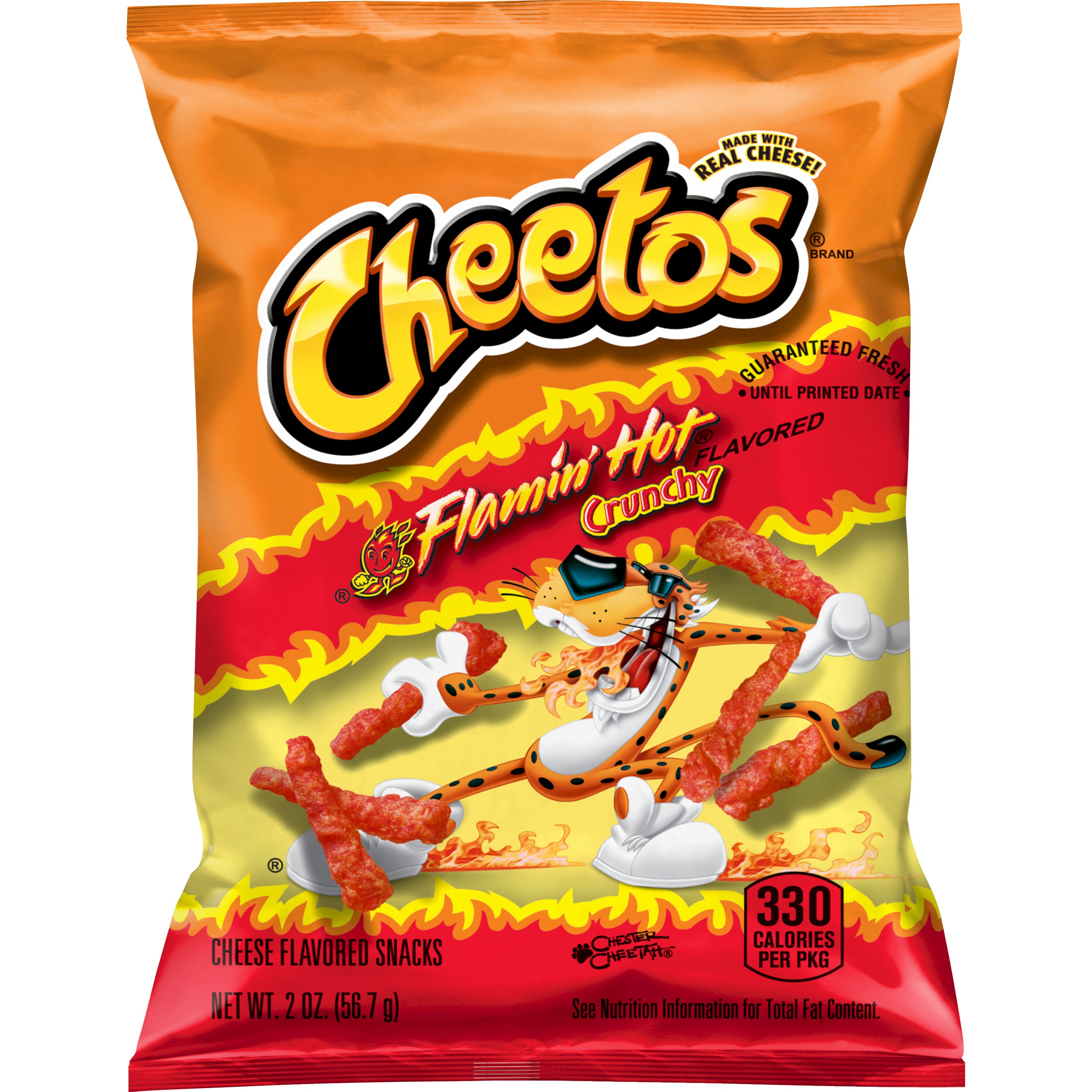 Frito-Lay Cheetos Crunchy Hot, Flamin' Hot Cheese Puffs, Pack of 32, 2.75  oz, Gluten Free at