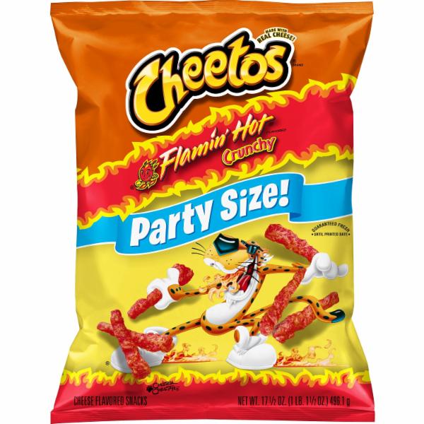 Cheetos Crunchy Party Size Flamin Hot Flavored Cheese Flavored