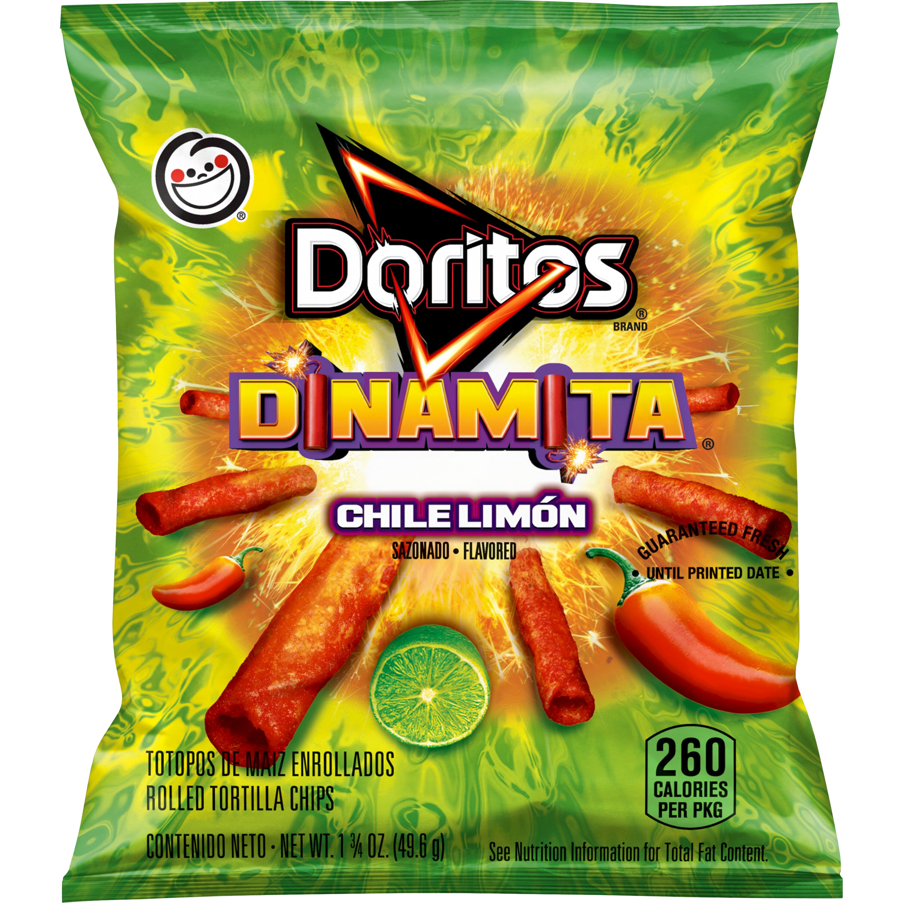 Doritos, Dinamita, Chile Limon Flavored, Rolled Tortilla Chips ...