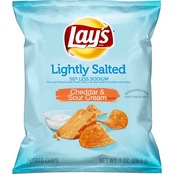 Lay's, Lightly Salted, Cheddar & Sour Cream Flavored, Potato Chips ...