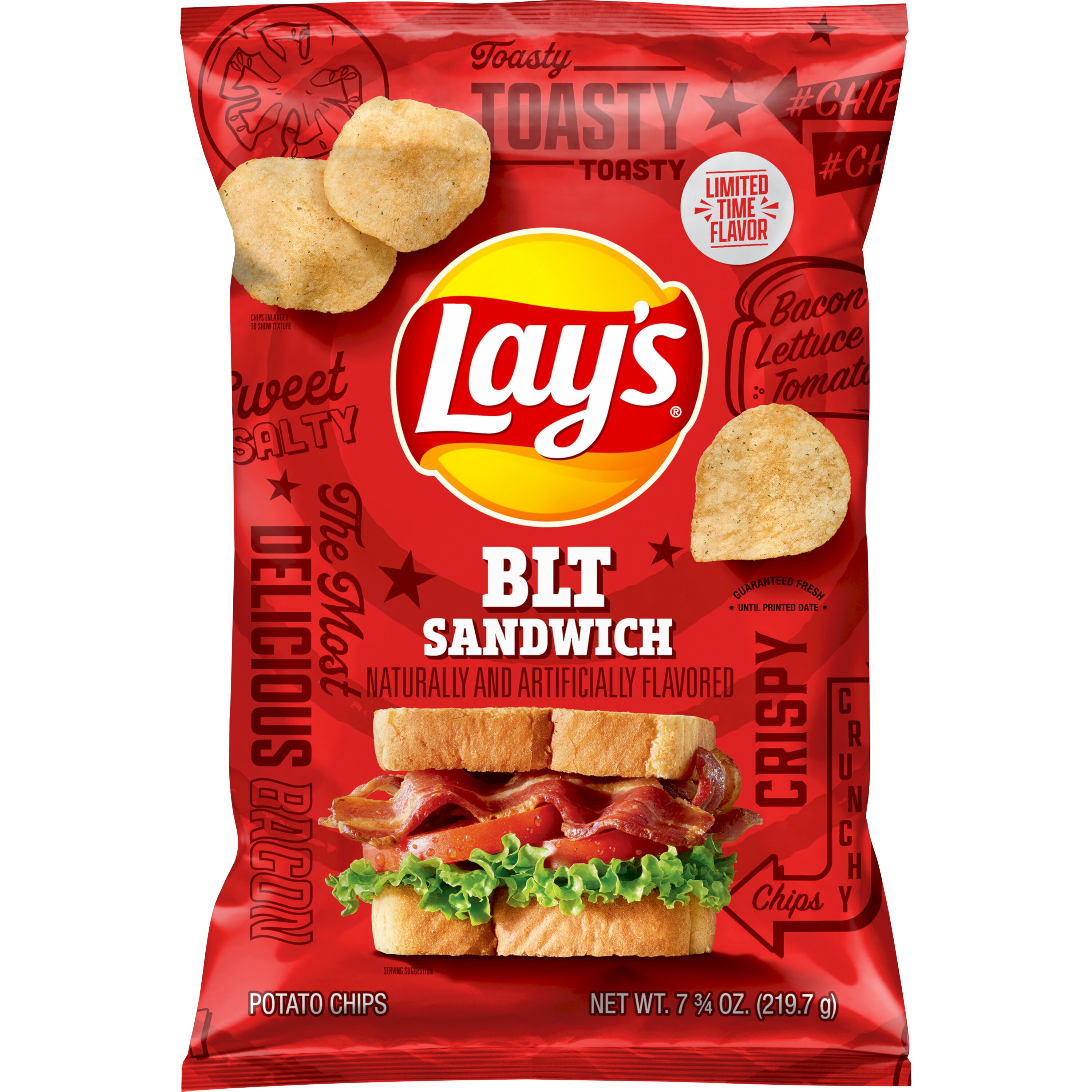 Lay's, BLT Sandwich Naturally And Artificially Flavored, Potato Chips