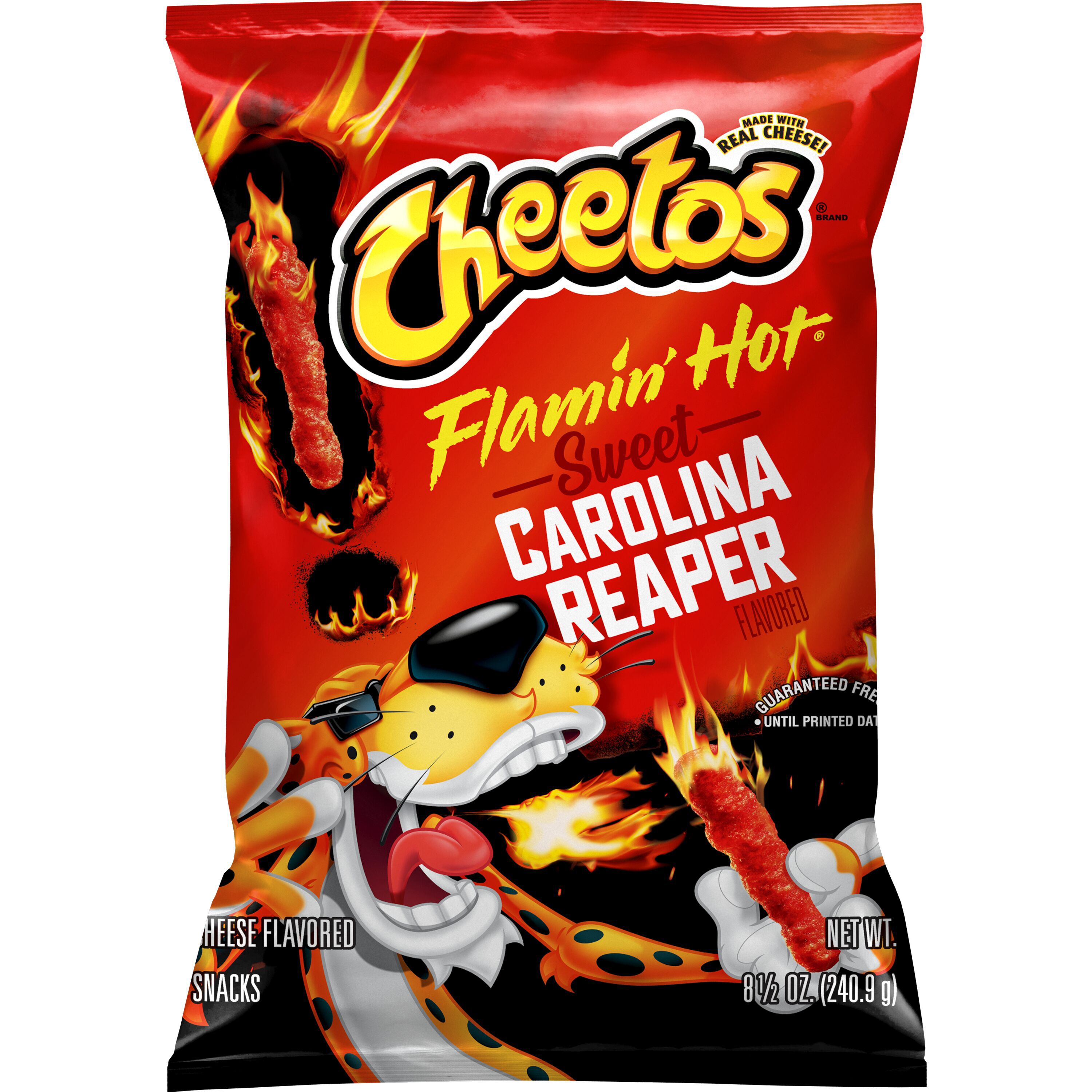 Cheetos, Flamin' Hot, Sweet Carolina Reaper Flavored, Cheese Flavored