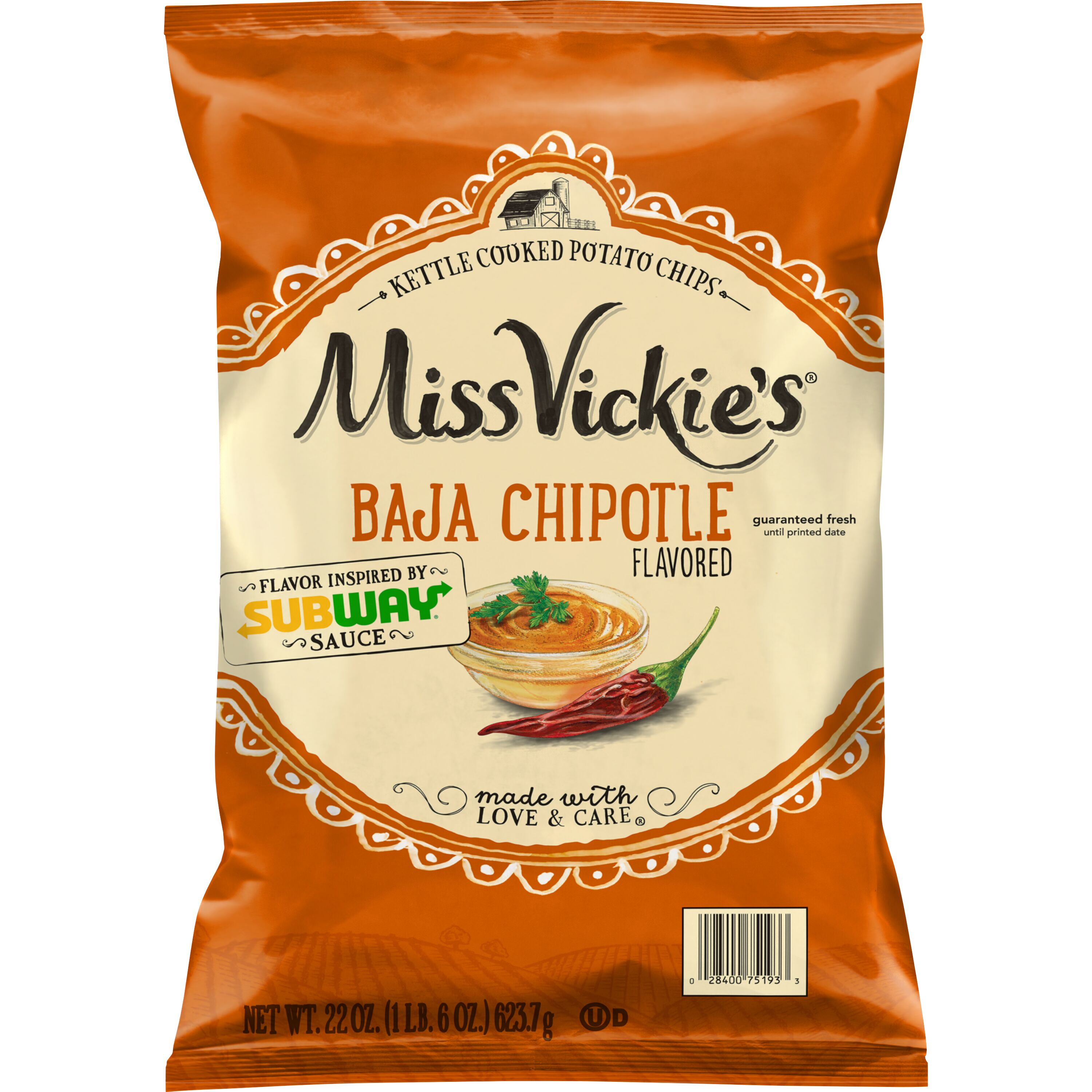 Miss Vickie's, Baja Chipotle Flavored, Kettle Cooked Potato Chips ...