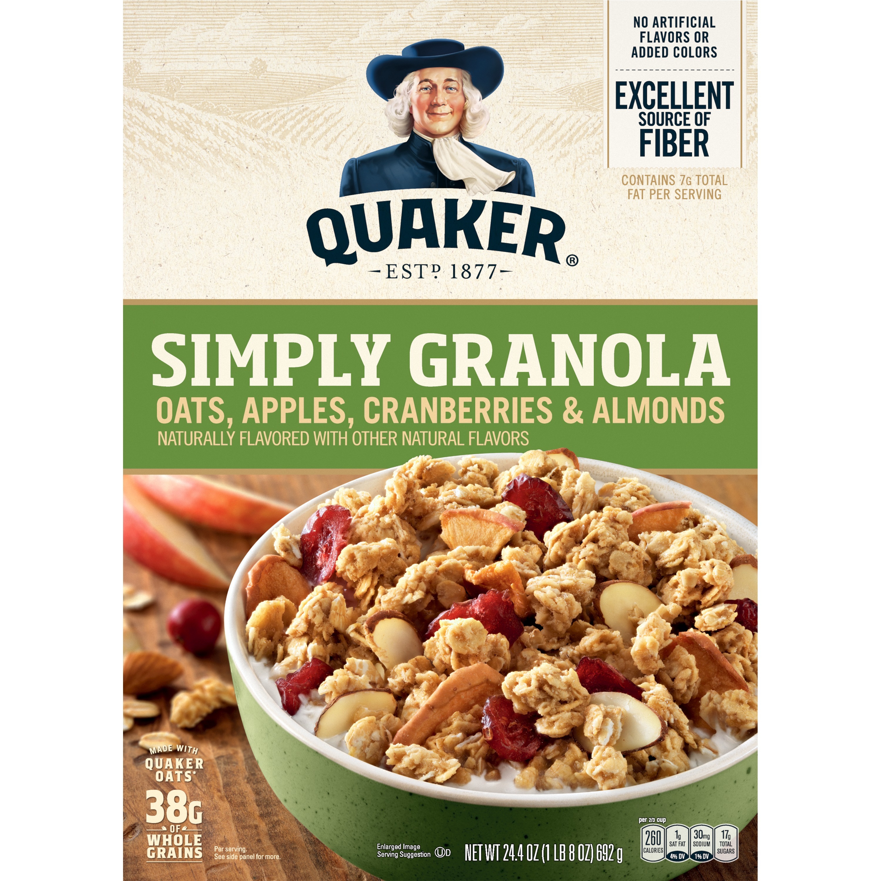 Quaker, Simply Granola, Oats Apples Cranberries & Almonds Flavored ...