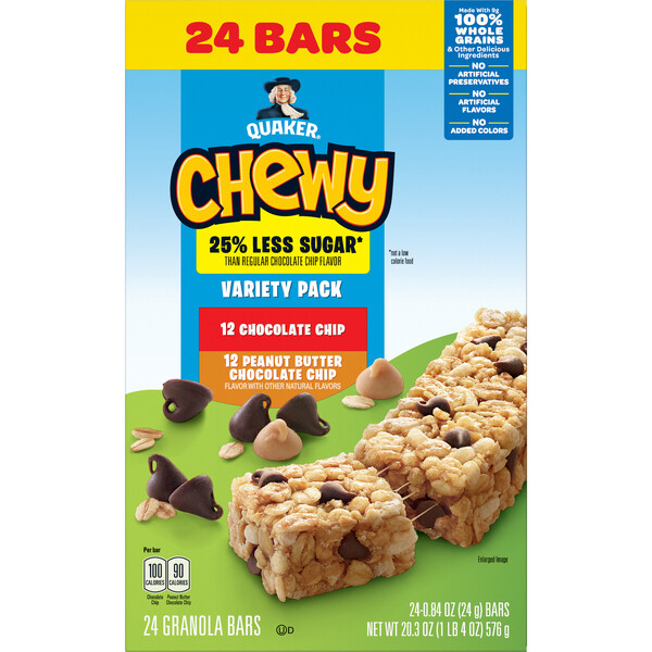 Quaker Chewy Less Sugar Granola Bars Variety Pack Smartlabel