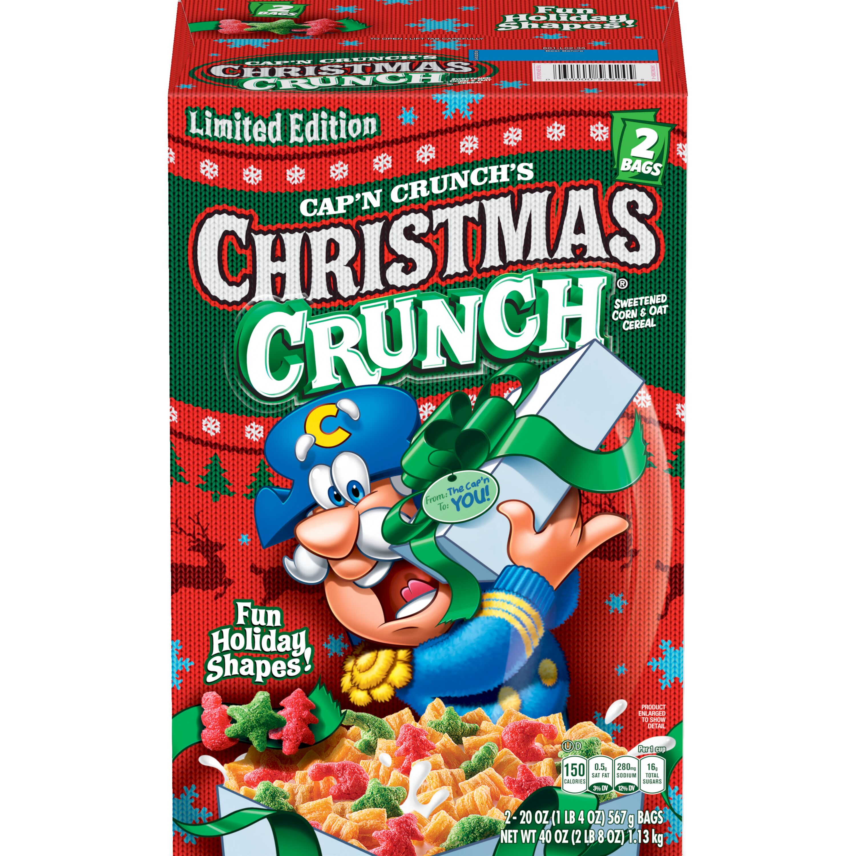 Cap'n Crunch's, Limited Edition, Christmas Crunch, Sweetened Corn & Oat ...