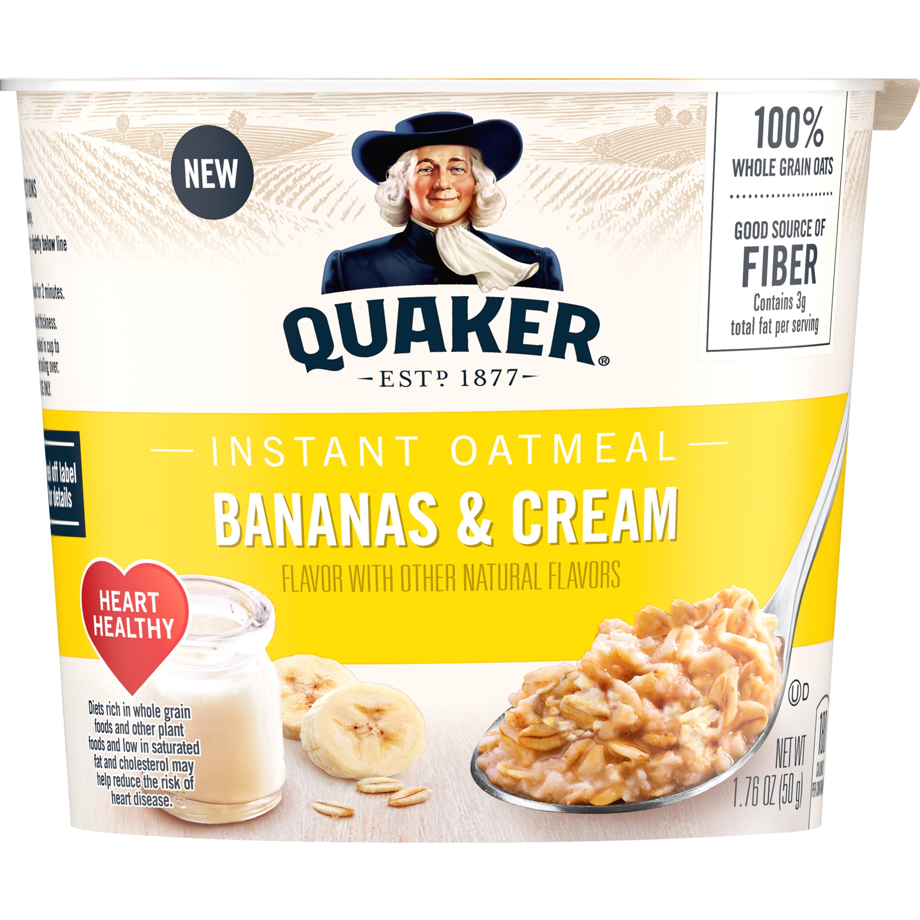 Quaker, Bananas & Cream Flavor, Instant Oatmeal SmartLabel™