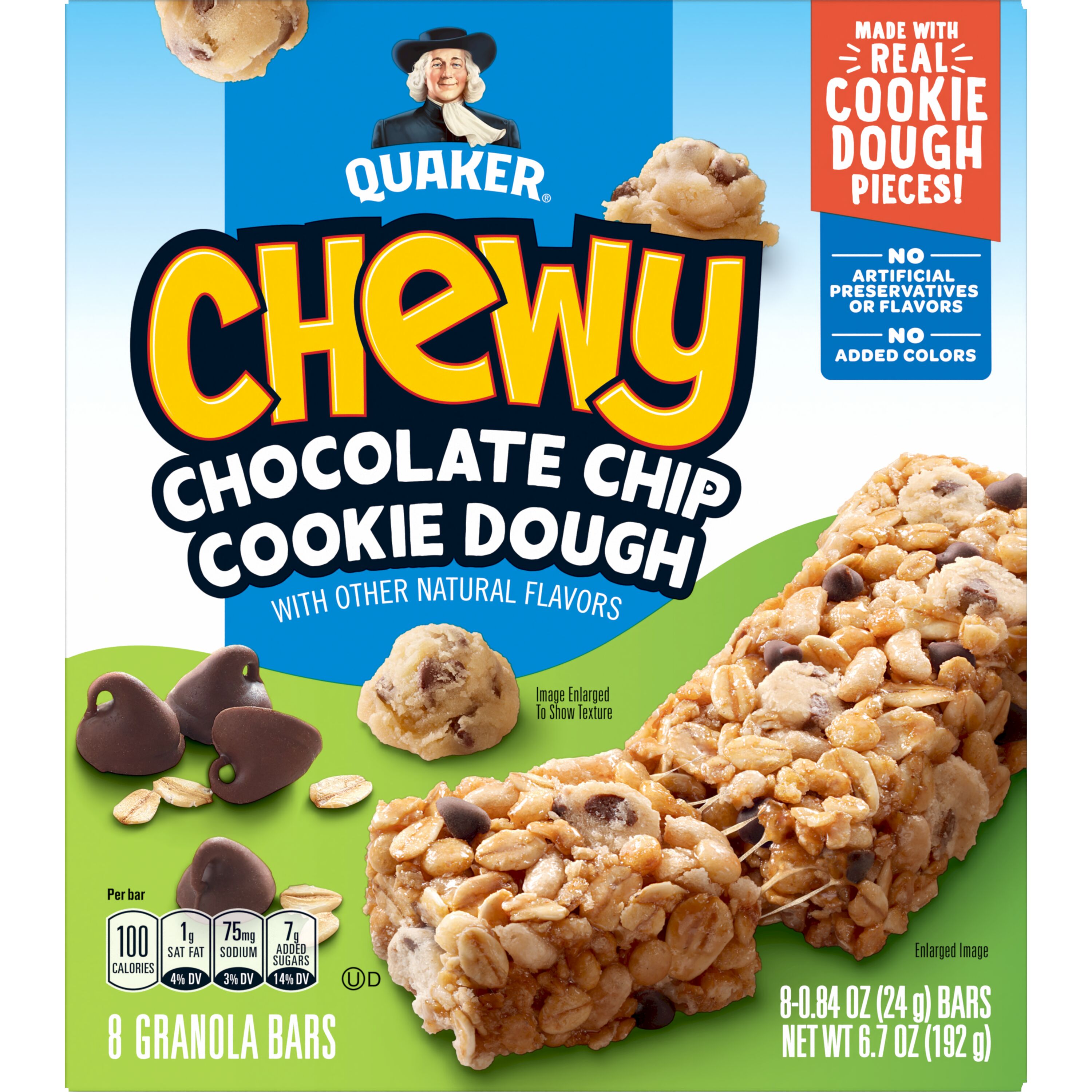 Quaker, Chewy, Chocolate Chip Cookie Dough, Granola Bars - SmartLabel™