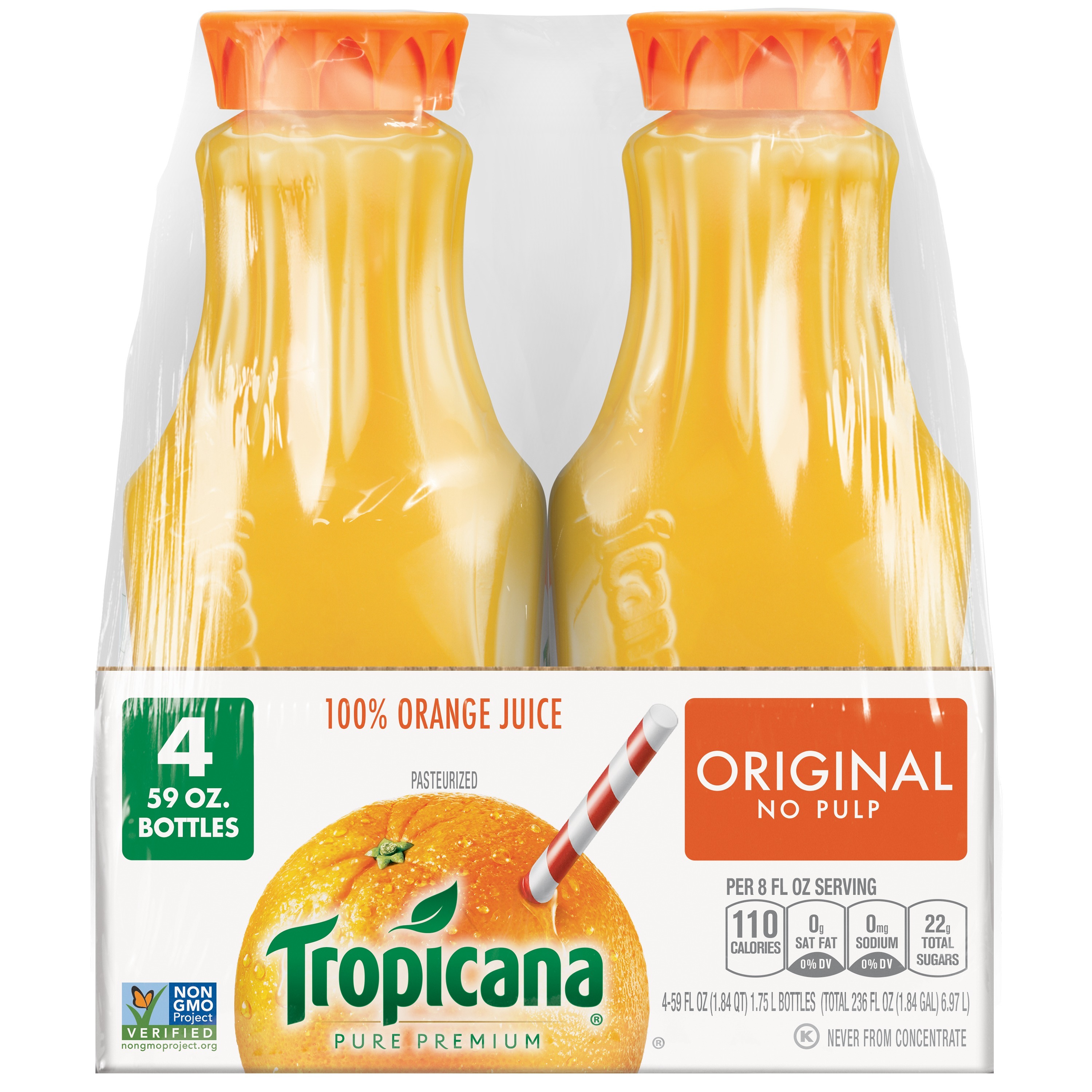 Tropicana Pure Premium Original No Pulp 100 Orange Juice Smartlabel™
