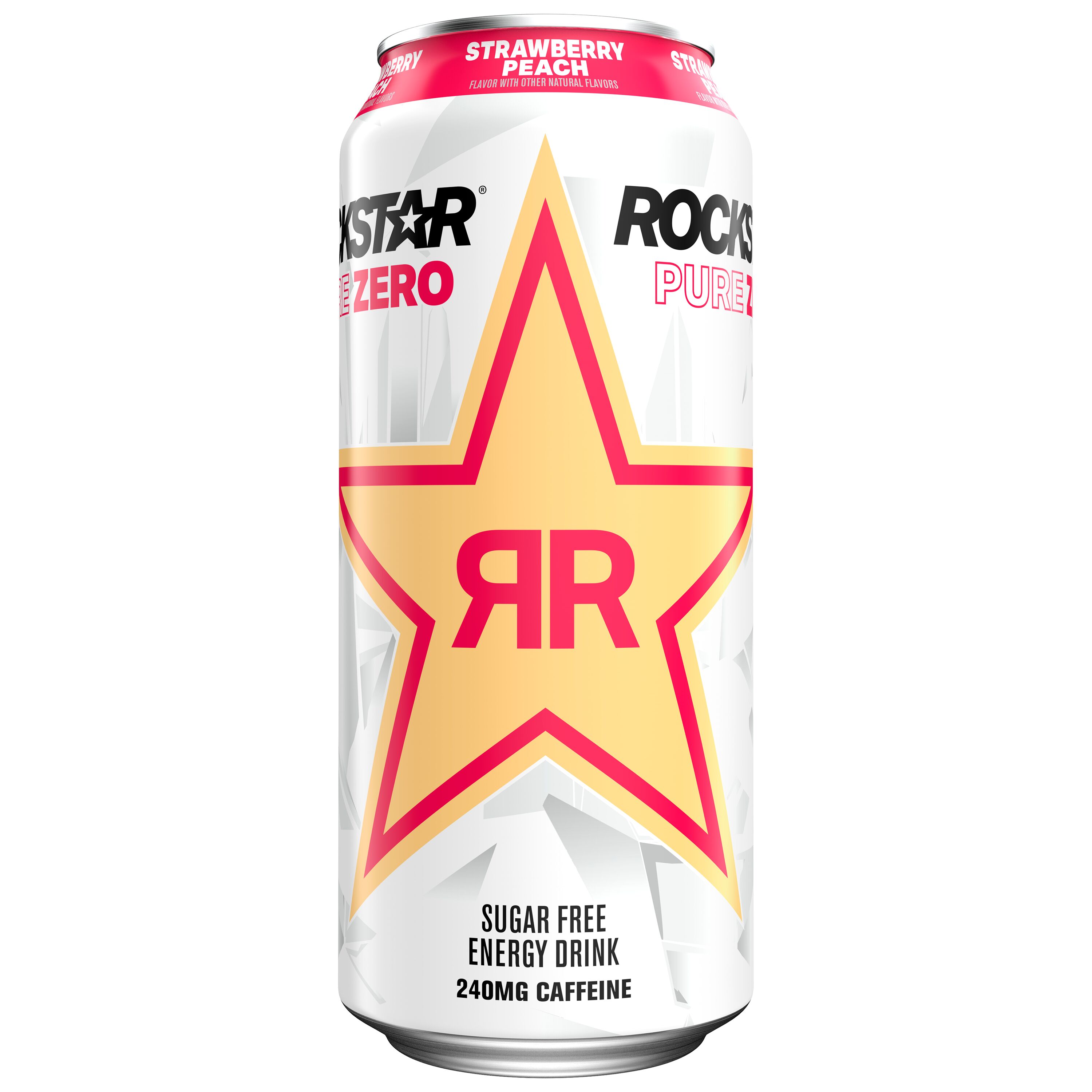 Rockstar, Pure Zero, Strawberry Peach Flavor, Sugar Free Energy Drink ...