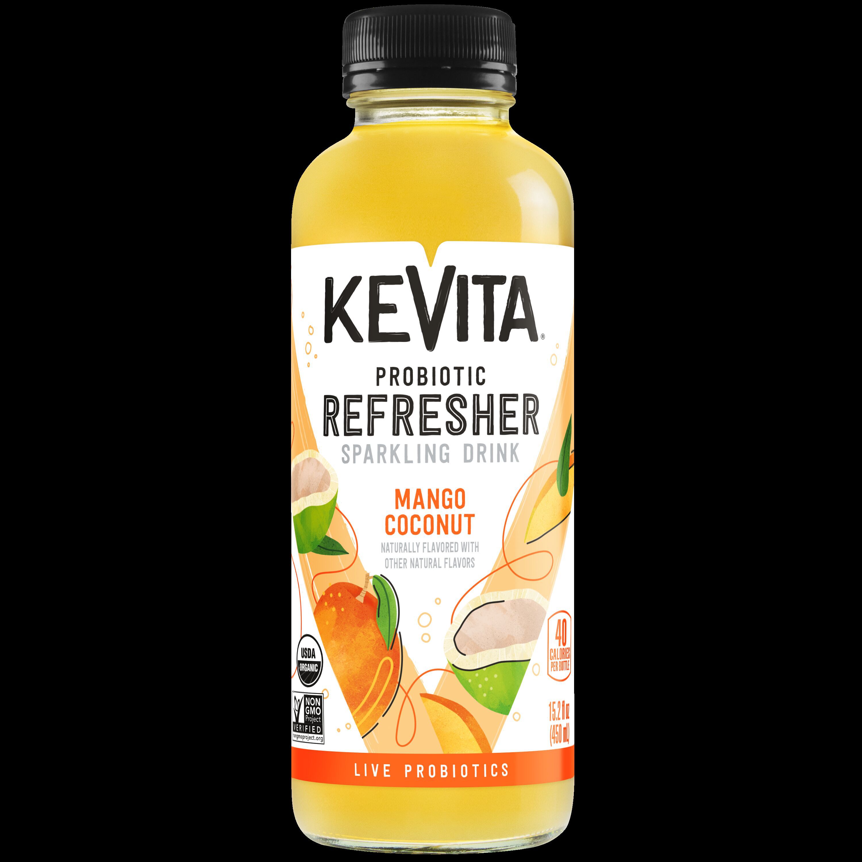 Kevita Probiotic Refresher Mango Coconut Flavored Sparkling Drink