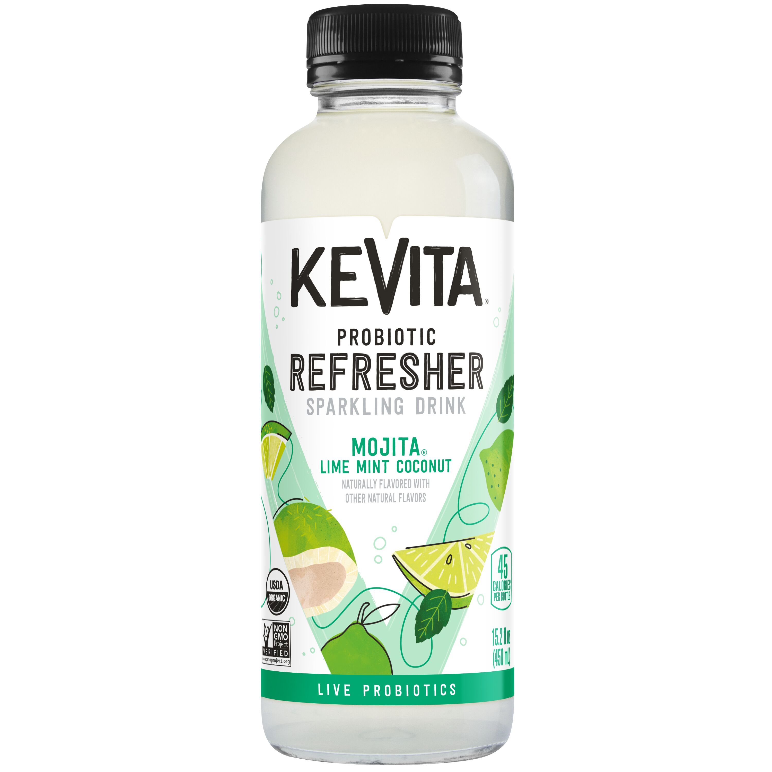 Kevita, Probiotic Refresher, Mojita Lime Mint Coconut Flavored ...